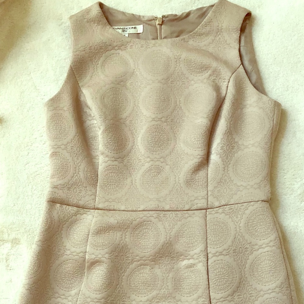 Evan-Picone classy tan dress with pockets, size 6